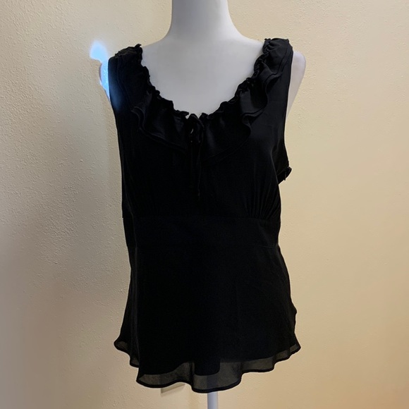 White House Black Market Tops - White House Black Market Black Dressy Short Sleeve Top size XL